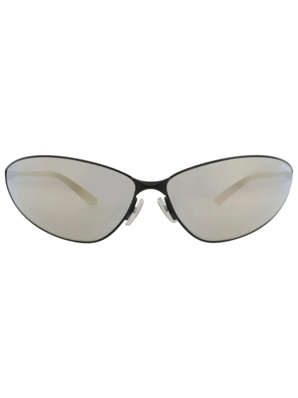 New Balenciaga Women's Sunglasses Shield Wrap Metal Frame Unisex Black Black